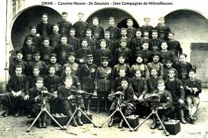 Oran - Caserne Neuve - 2e Zouaves - 1e Compagnie Mitrailleuses